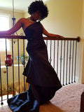 Monique Lhuillier Black Asymmetrical Ball Gown