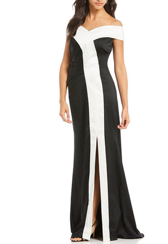 Elie Saab Black Studded Silk Formal Gown